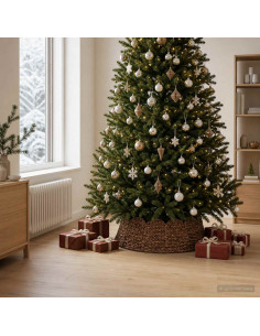 Collare per Albero di Natale Rotondo Marrone Ø 105 x 28 cm