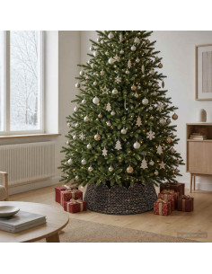 Collare per Albero di Natale Rotondo Nero Ø 105 x 28 cm