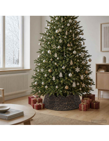 Collare per Albero di Natale Rotondo Nero Ø 105 x 28 cm