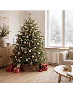 Collare per Albero di Natale Rotondo Marrone lavato