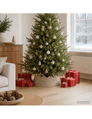 Collare per Albero di Natale Rotondo Bianco Ø 60 x 22 cm