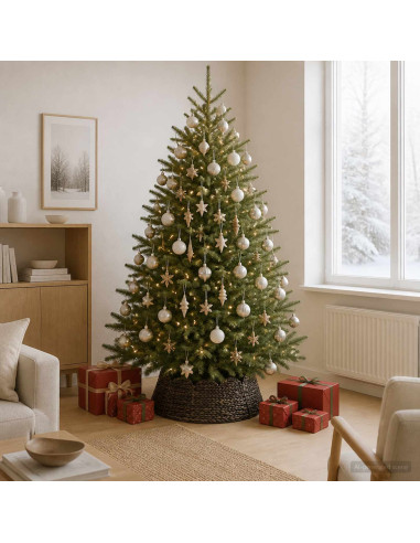 Collare per Albero di Natale Rotondo Nero Ø 60 x 22 cm