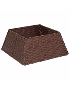 Collare per Albero di Natale Quadrato Marrone Scuro polyrattan 2