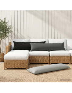 Cuscino con cuscino HEERLEN 2 pz Nero Poliestere