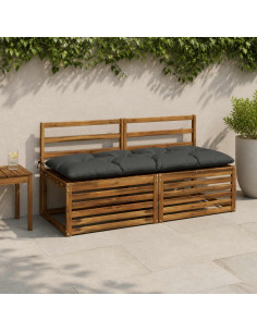 Cuscini per Panchina VIANEN 2 pz 100% Poliestere Antracite