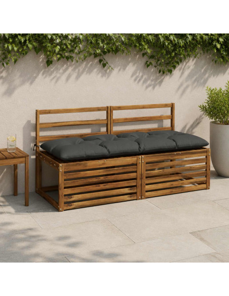 Cuscini per Panchina VIANEN 2 pz 100% Poliestere Antracite