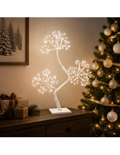 Albero di Natale a LED a forma di S 2 pz Bianco 18 x 18 x 45 cm