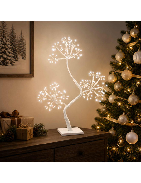 Albero di Natale a LED a forma di S 2 pz Bianco 18 x 18 x 45 cm