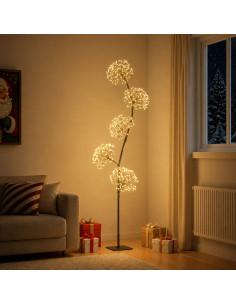 Albero di Natale a LED a forma di S Nero 20 x 20 x 175 cm