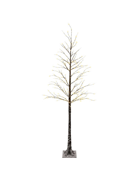 Albero di Natale LED innevato Marrone 25 x 25 x 240 cm Plastica