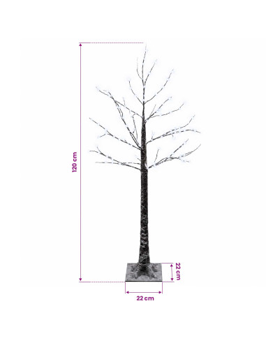 Albero di Natale LED innevato Marrone 22 x 22 x 120 cm Plastica