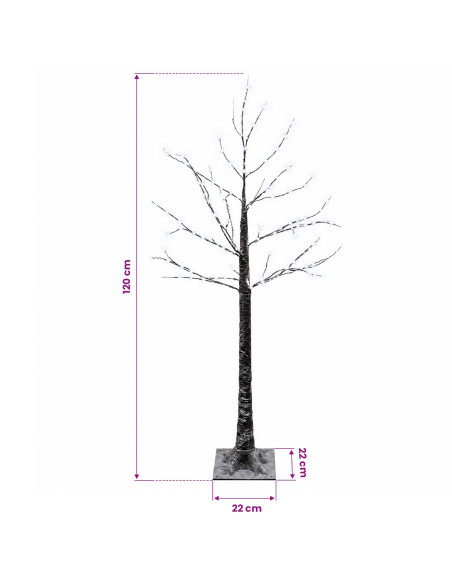 Albero di Natale LED innevato Marrone 22 x 22 x 120 cm Plastica