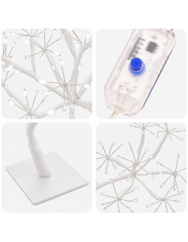 Albero di Natale a LED a forma di S 2 pz Bianco 18 x 18 x 45 cm