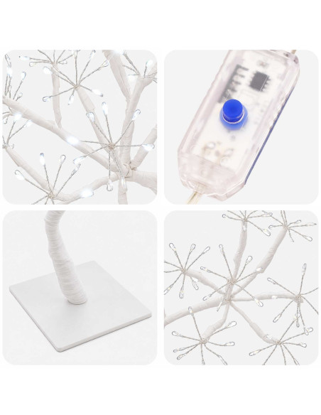 Albero di Natale a LED a forma di S 2 pz Bianco 18 x 18 x 45 cm