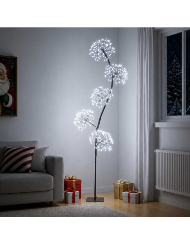 Albero di Natale a LED a forma di S Nero 20 x 20 x 175 cm