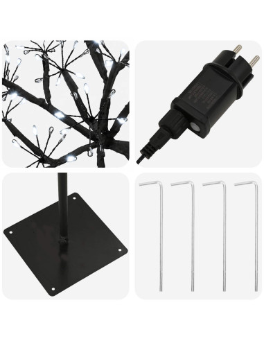 Albero di Natale a LED a forma di S Nero 20 x 20 x 175 cm