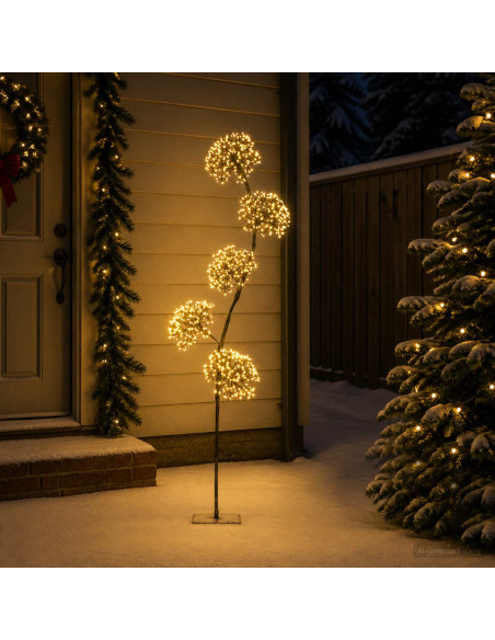 Albero di Natale a LED a forma di S Nero 20 x 20 x 175 cm