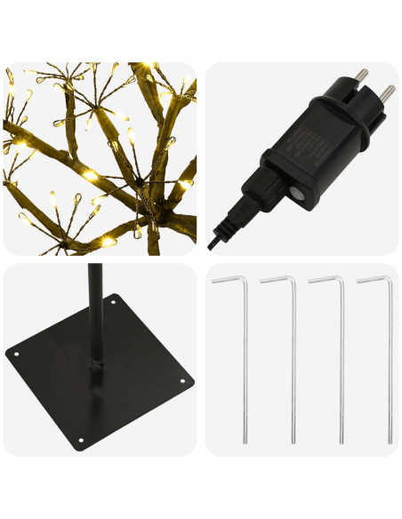 Albero di Natale a LED a forma di S Nero 20 x 20 x 175 cm