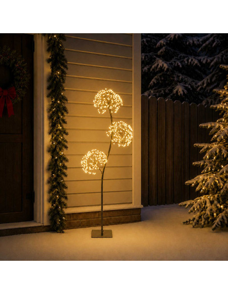 Albero di Natale a LED a forma di S Nero 18 x 18 x 120 cm