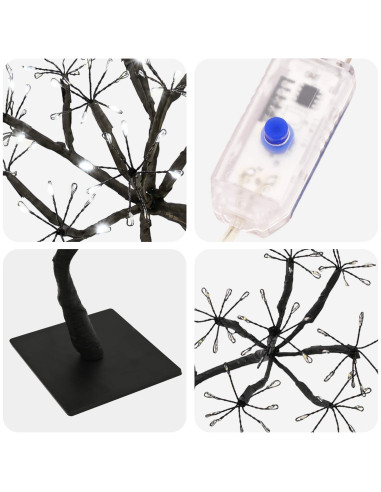Albero di Natale a LED a forma di S 2 pz Nero 18 x 18 x 45 cm