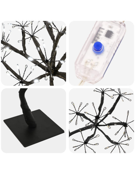 Albero di Natale a LED a forma di S 2 pz Nero 18 x 18 x 45 cm