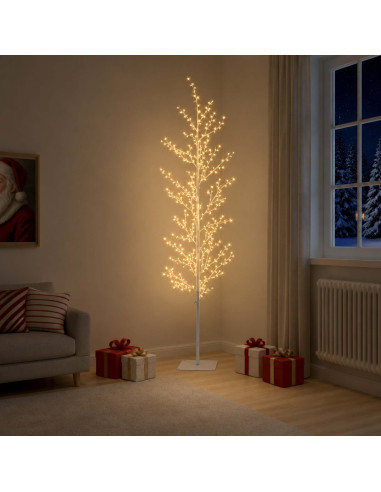 Albero di Natale a betulla Bianco 20 x 20 x 180 cm Acciaio