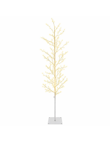 Albero di Natale a betulla Bianco 20 x 20 x 180 cm Acciaio
