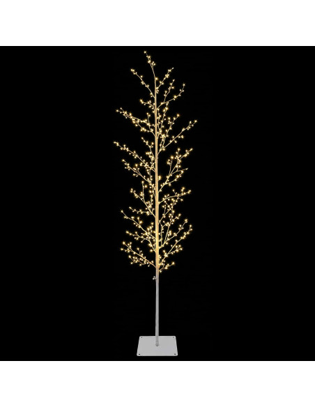 Albero di Natale a betulla Bianco 20 x 20 x 180 cm Acciaio