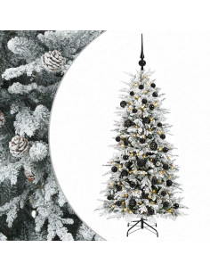 Albero di Natale Artificiale con Rami Pieghevoli 120 cm 150 LED