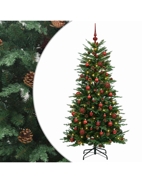 Albero di Natale Artificiale con Rami Pieghevoli 120 cm 150 LED