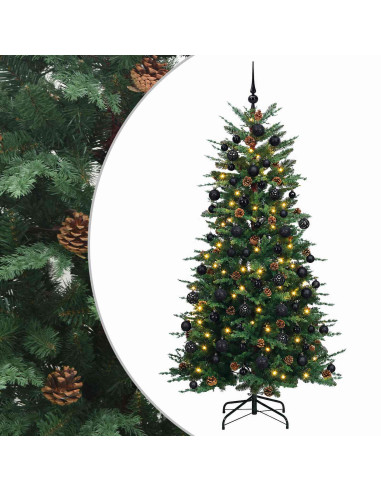 Albero di Natale artificiale con palline 180 cm 300 LED