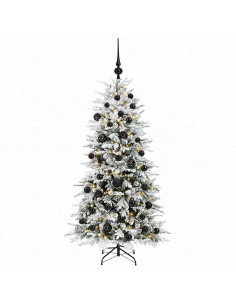 Albero di Natale Artificiale con Rami Pieghevoli 120 cm 150 LED 2