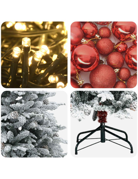 Albero di Natale Artificiale con Rami Pieghevoli 120 cm 150 LED