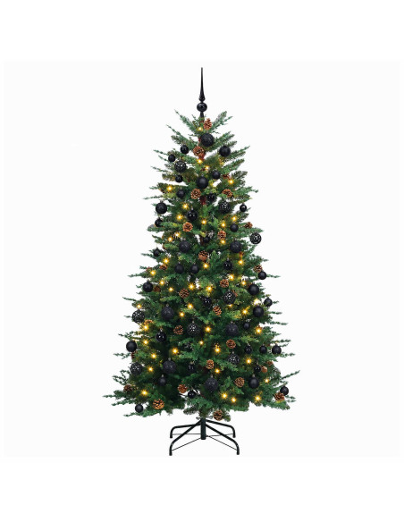 Albero di Natale artificiale con palline 180 cm 300 LED