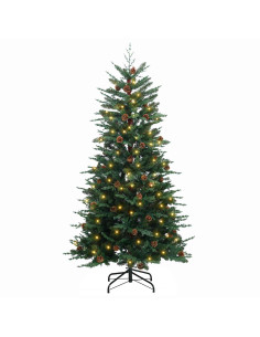 Albero di Natale Artificiale con Rami Pieghevoli 120 cm 150 LED 2