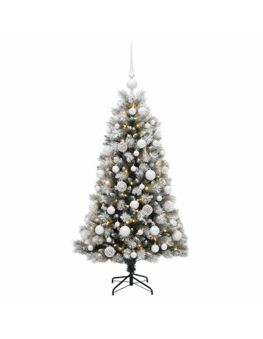 Albero di Natale artificiale con rami snodati e palline 120 cm