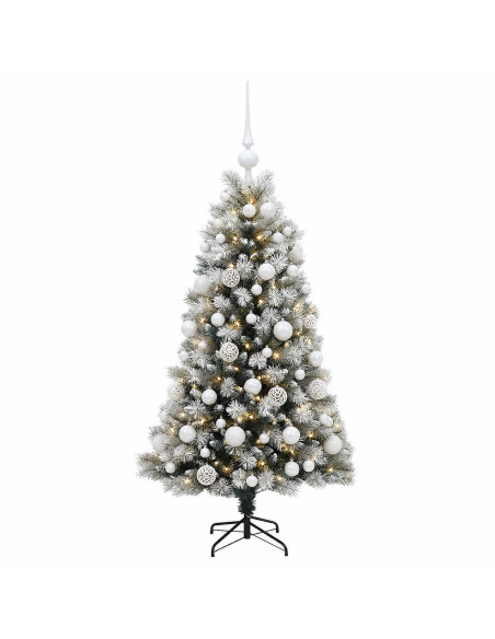 Albero di Natale artificiale con rami snodati e palline 120 cm