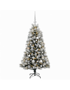 Albero di Natale artificiale con rami snodati e palline 120 cm 2