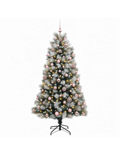 Albero di Natale artificiale con rami snodati e palline 240 cm 2