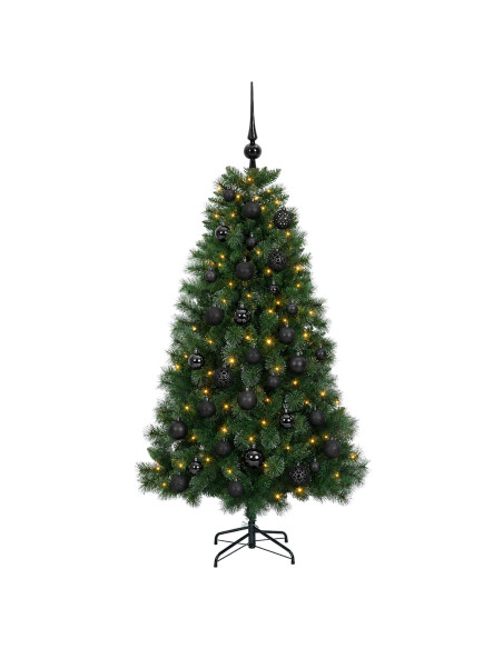 Albero di Natale artificiale con palline 120 cm 150 LED