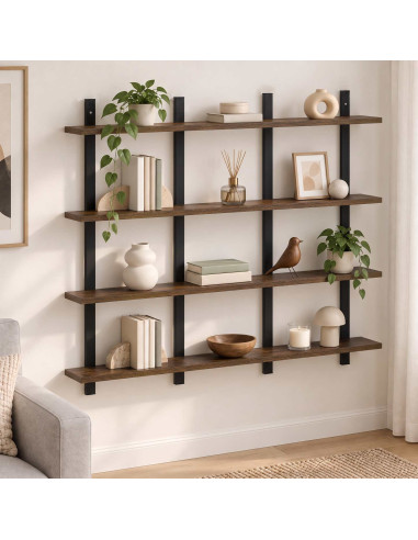 Scaffale da parete Rovere Fumo 102 x 13.5 x 80 cm