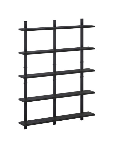Scaffale da parete Rovere Nero 79.5 x 13.5 x 102 cm