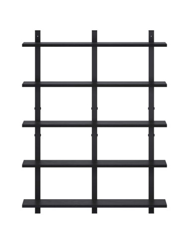 Scaffale da parete Rovere Nero 79.5 x 13.5 x 102 cm