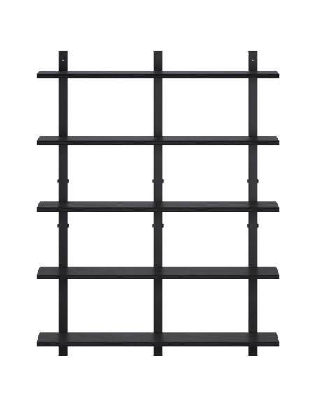 Scaffale da parete Rovere Nero 79.5 x 13.5 x 102 cm