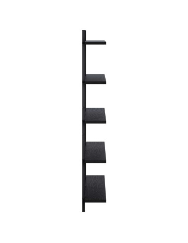 Scaffale da parete Rovere Nero 79.5 x 13.5 x 102 cm