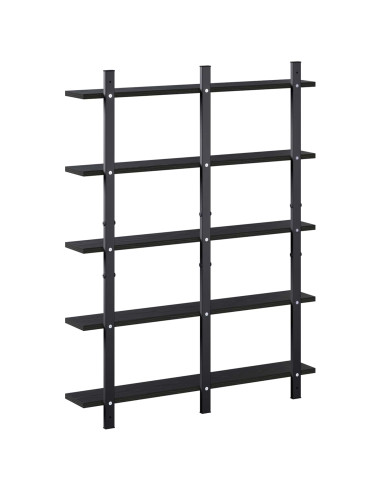 Scaffale da parete Rovere Nero 79.5 x 13.5 x 102 cm