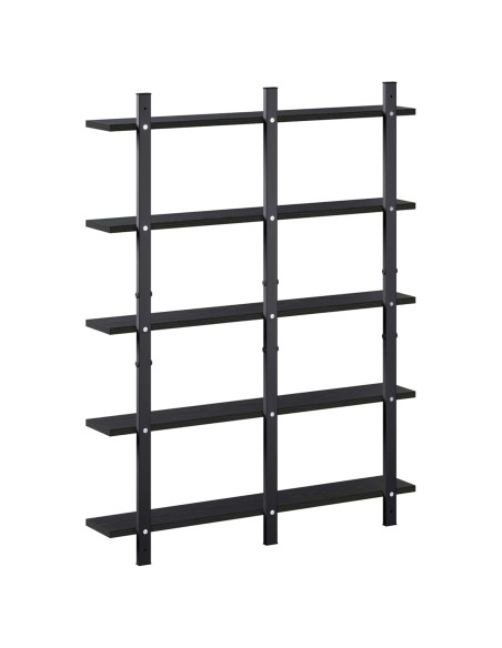 Scaffale da parete Rovere Nero 79.5 x 13.5 x 102 cm