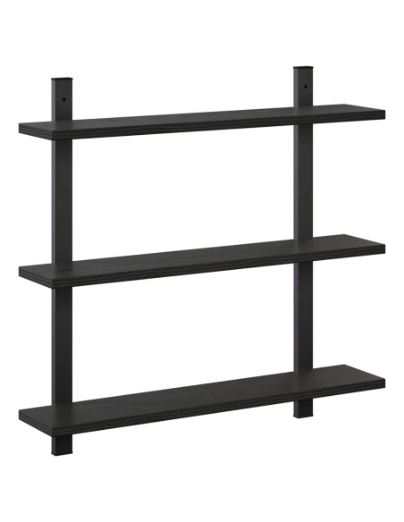 Scaffale da parete Rovere Nero 60.5 x 13.5 x 58.5 cm