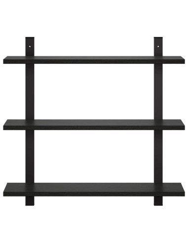Scaffale da parete Rovere Nero 60.5 x 13.5 x 58.5 cm