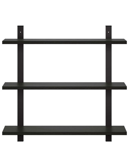 Scaffale da parete Rovere Nero 60.5 x 13.5 x 58.5 cm
